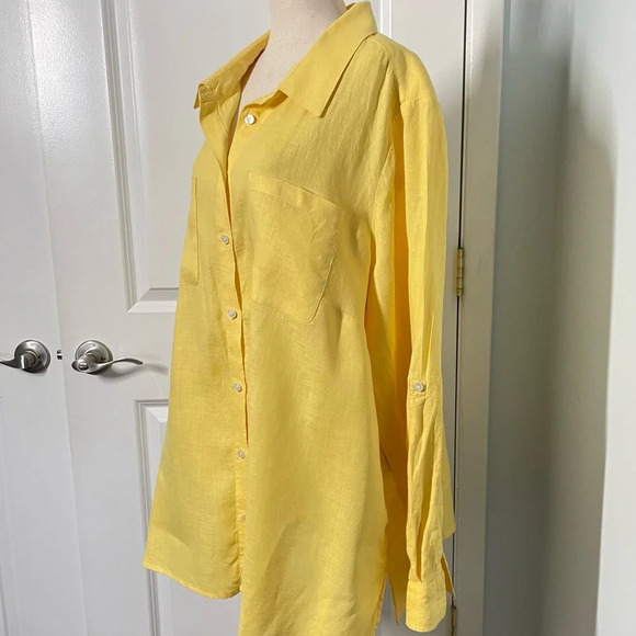 Charter Club 100% Linen Button Down Shirt size 2X - Picture 3 of 7